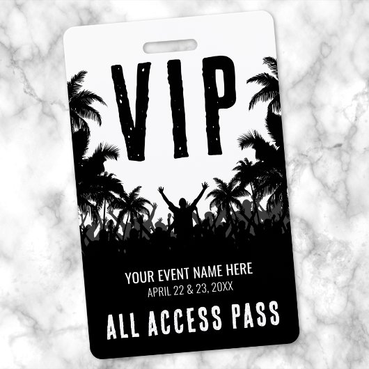 All Access Black White Event VIP Badge