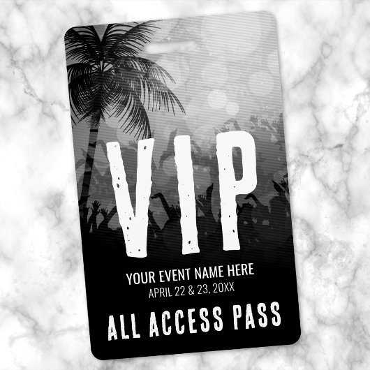 All Access Black White Event VIP Badge
