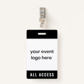 All Access Event Pass-badge Badge (Voorkant met clip)
