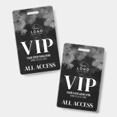 All Access Jouw Logo Zwart Wit VIP Badge (Voor- en achterkant)