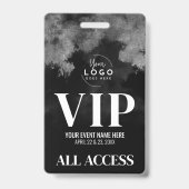 All Access Jouw Logo Zwart Wit VIP Badge (Achterkant)
