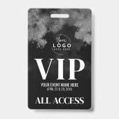 All Access Jouw Logo Zwart Wit VIP Badge (Voorzijde)