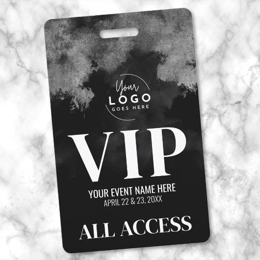 All Access Jouw Logo Zwart Wit VIP Badge