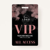 All Access Logo Roos Gold Black VIP-evenement Badge (Achterkant)