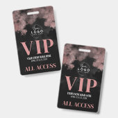 All Access Logo Roze Goud Zwart VIP-Event Badge (Voor- en achterkant)