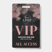 All Access Logo Roze Goud Zwart VIP-Event Badge (Achterkant)