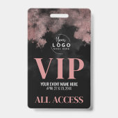 All Access Logo Roze Goud Zwart VIP-Event Badge (Voorzijde)