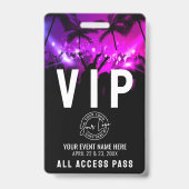 All Access Pas Uw Logo Evenement VIP Badge (Achterkant)