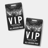 All Access Pas Zwart Wit Evenement VIP Badge (Voor- en achterkant)