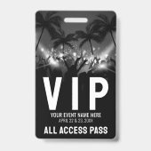 All Access Pas Zwart Wit Evenement VIP Badge (Achterkant)
