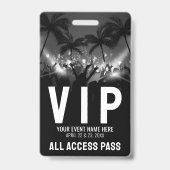 All Access Pas Zwart Wit Evenement VIP Badge (Voorzijde)