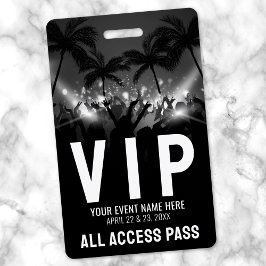 All Access Pas Zwart Wit Evenement VIP Badge