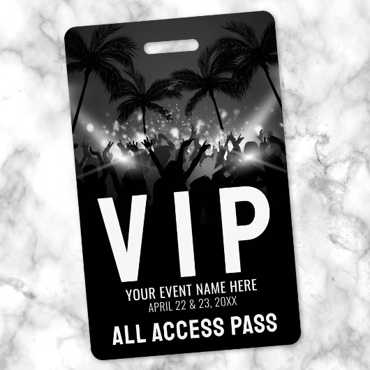 All Access Pas Zwart Wit Evenement VIP Badge