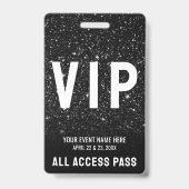 All Access Pas Zwart Wit Evenement VIP Badge (Voorzijde)