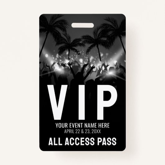 All Access Pass Black White Event VIP Badge (Achterkant)