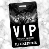 All Access Pass Black White Event VIP Badge