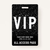 All Access Pass Black White Event VIP Badge (Voorkant)