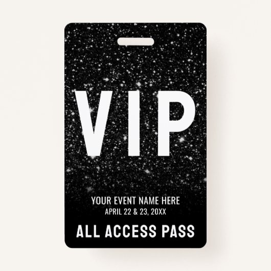 All Access Pass Black White Event VIP Badge (Achterkant)