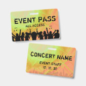 All Access Pass Concert Evenement Personeelsbadge Badge (Voor- en achterkant)