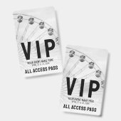 All Access Pass Festival Zwart Wit VIP Badge (Voor- en achterkant)