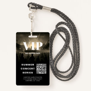 All Access Pass QR Code Concert Badge