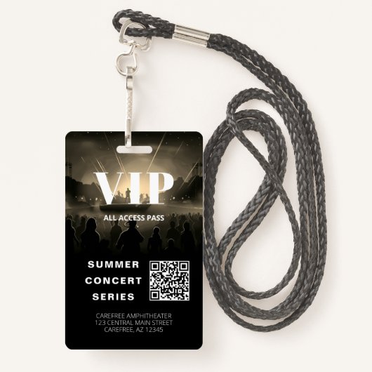 All Access Pass QR Code Concert Badge (Achterkant met draagriem)