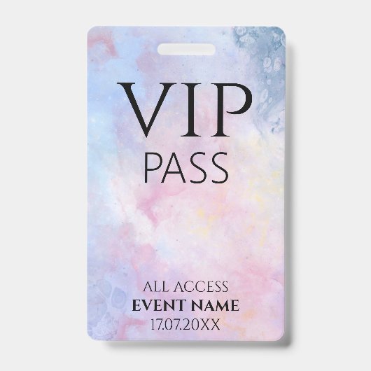 All Access Pass tekening vip event id badge (Voorzijde)