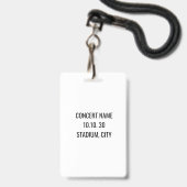 All Access Pass VIP Muziekfestival Zwart Wit Badge (Achterkant met lanyard)
