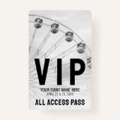 All Access Pass Zwart Wit VIP Badge (Achterkant)