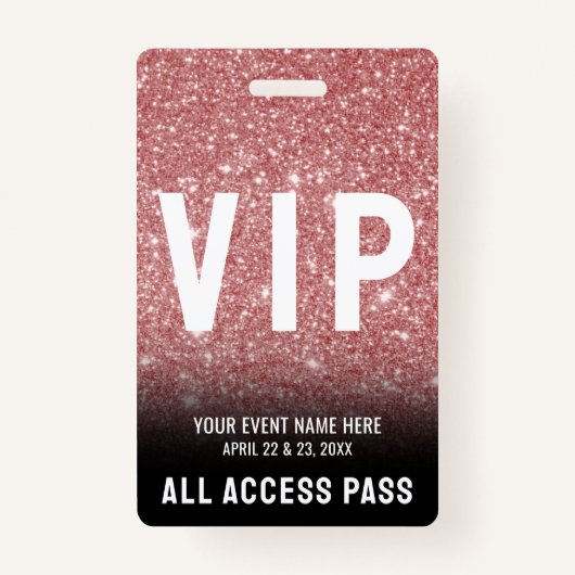 All Access Pink Rose Gold VIP Badge (Voorkant)