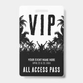 All Access Zwart Wit Evenement VIP Badge (Voorzijde)