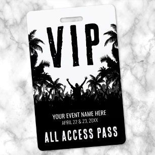 All Access Zwart Wit Evenement VIP Badge