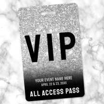 All Access Zwart Wit VIP-badge