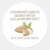All-Almond Diet Ronde Sticker (Voorkant)