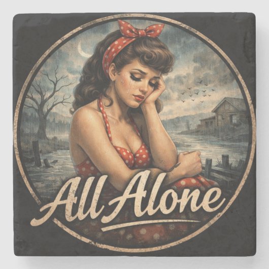 All Alone Coaster Stenen Onderzetter (Voorkant)