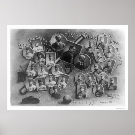 All America Baseball Tour 1897 Poster (Voorkant)
