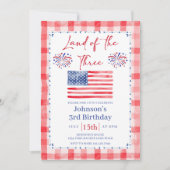 All American 3rd Birthday Invitation Kaart (Voorkant)