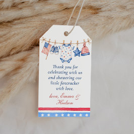 All American 4 juli baby shower bedank favor Cadeaulabel