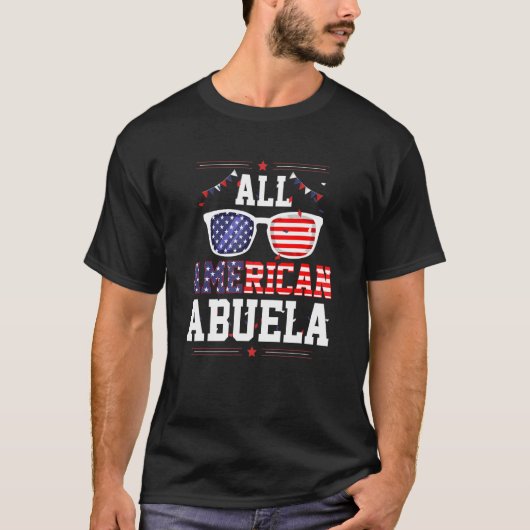 All American Abuela 4th of July US Flag Sunglasses T-shirt (Voorkant)