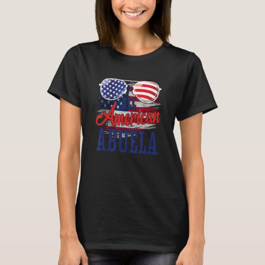 All American Abuela Sunglasses US Flag 4th of July T-shirt (Voorkant)