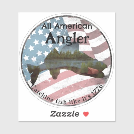 All American Angler  Sticker (Vel)