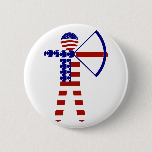 All-American Archer/Archery Ronde Button 5,7 Cm (Voorkant)