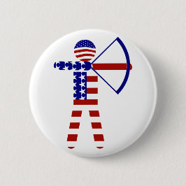 All-American Archer / Boogschieten Ronde Button 5,7 Cm