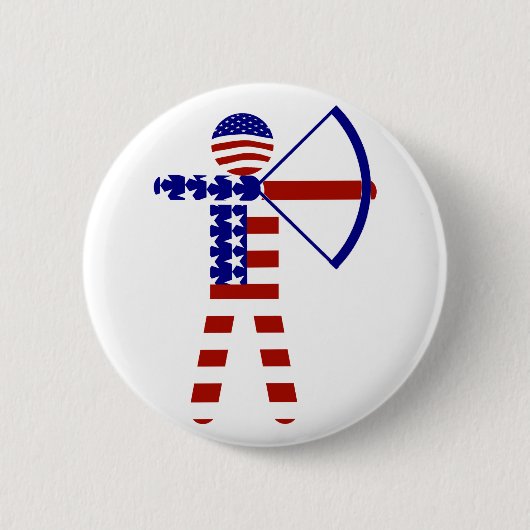 All-American Archer / Boogschieten Ronde Button 5,7 Cm (Voorkant)
