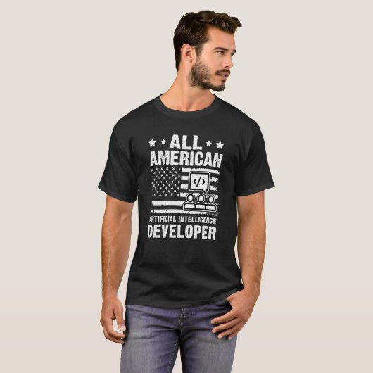 All American Artificial Intelligence Developer T-shirt (Voorkant volledig)