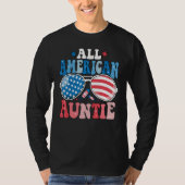 All American Auntie Sunglasses 4th of July Family  T-shirt (Voorkant)