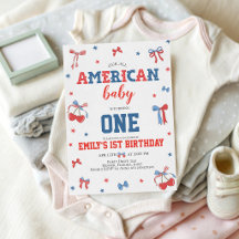 All American Baby 1e verjaardagsuitnodiging
