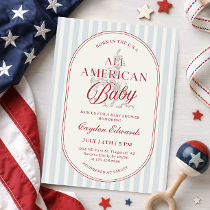 All American Baby 4 juli Baby Shower Kaart