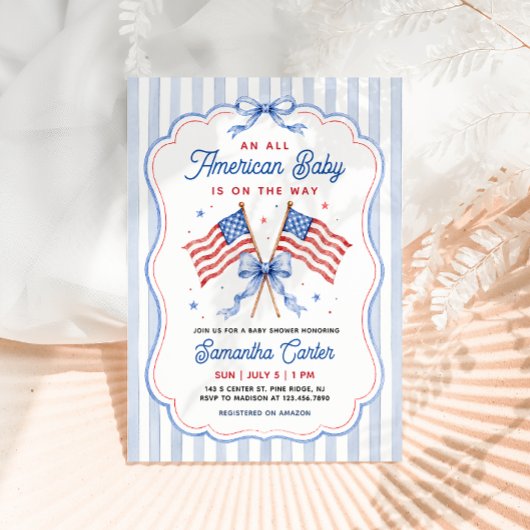 All American Baby Shower Kaart