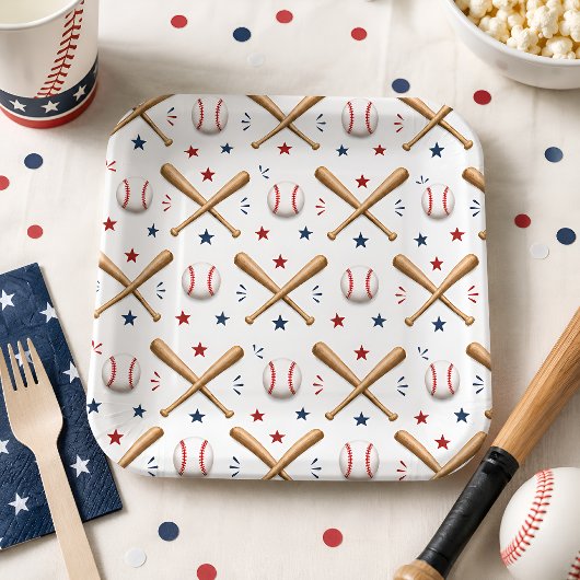 All American Baseball Feest Papieren Bordje